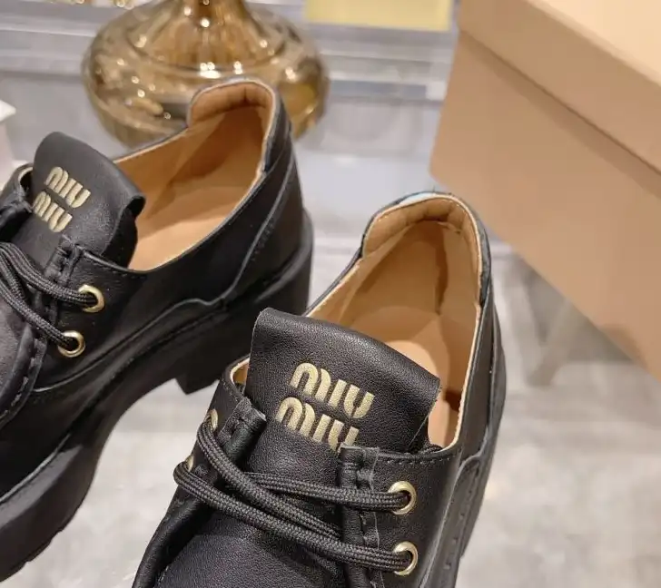 hype Miu Miu Leather Shoes