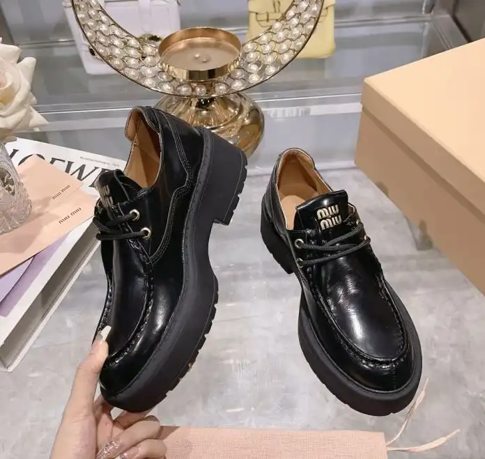 hype Miu Miu Leather Shoes