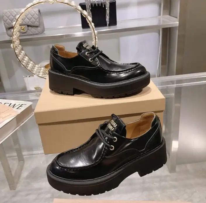 hype Miu Miu Leather Shoes