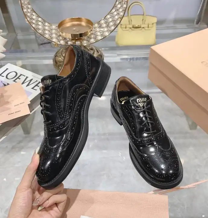 hype Miu Miu Leather Shoes