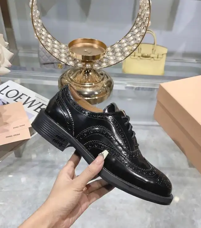 hype Miu Miu Leather Shoes