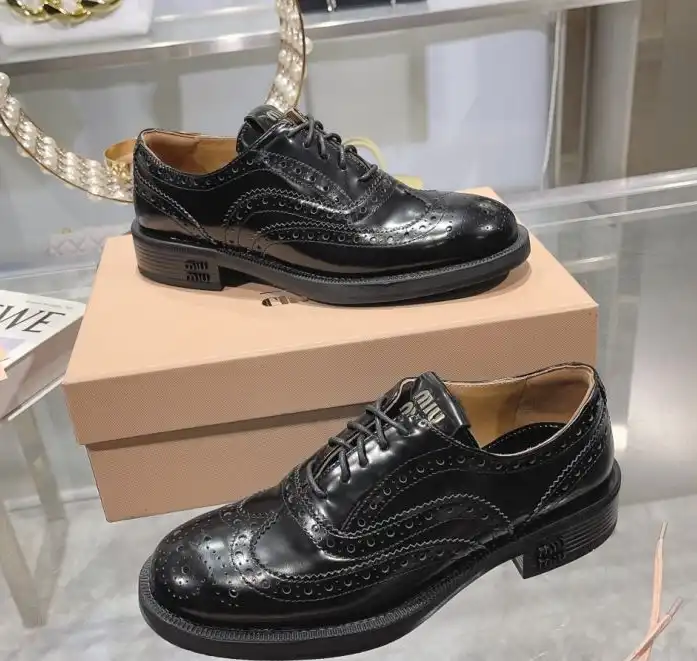 hype Miu Miu Leather Shoes