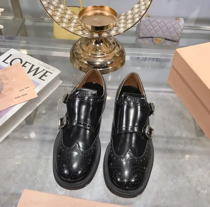 hype Miu Miu Leather Shoes