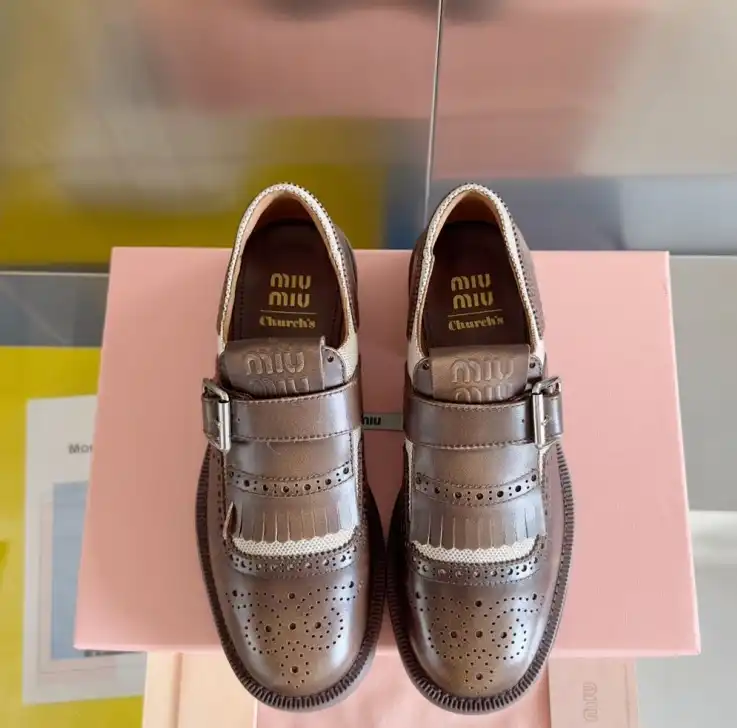 hype Miu Miu Leather Shoes