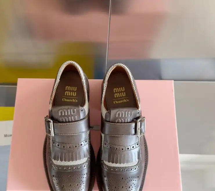 hype Miu Miu Leather Shoes