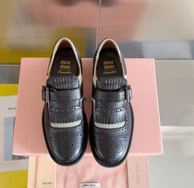 hype Miu Miu Leather Shoes