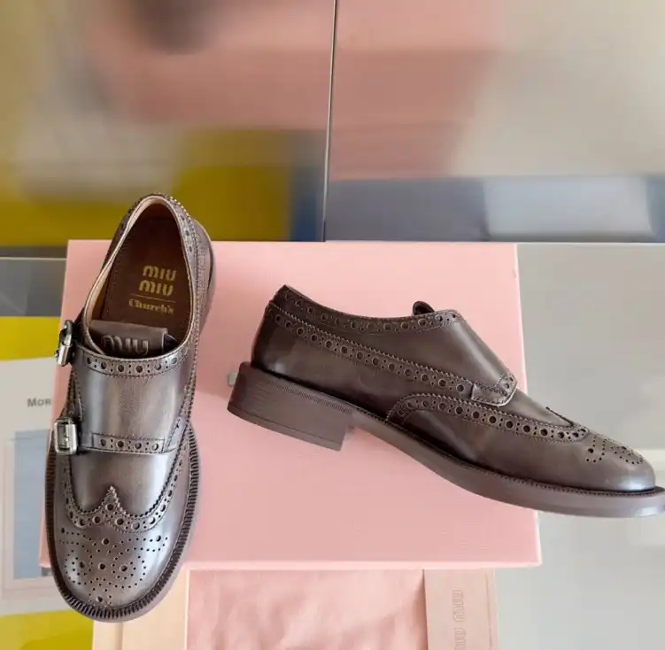 hype Miu Miu Leather Shoes