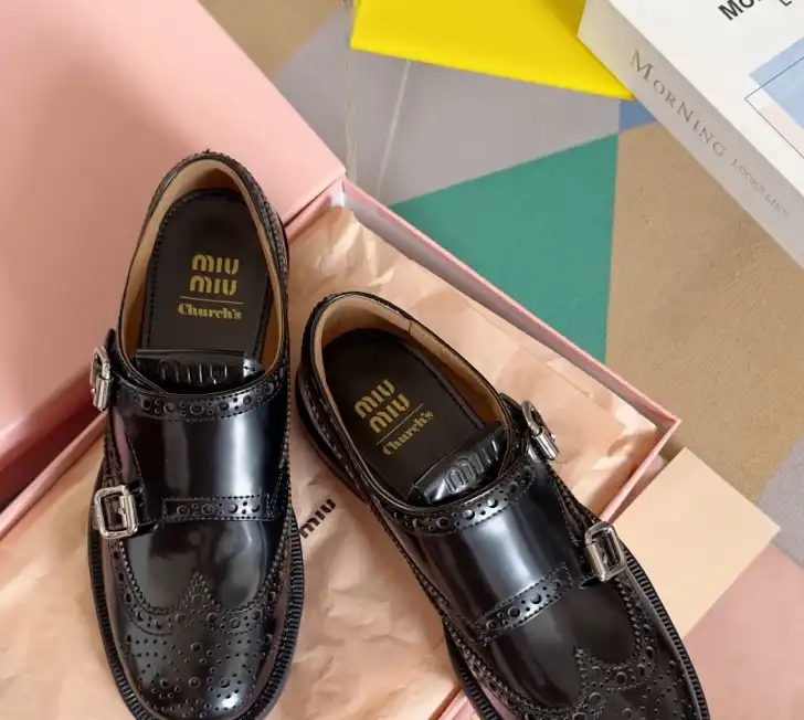 hype Miu Miu Leather Shoes