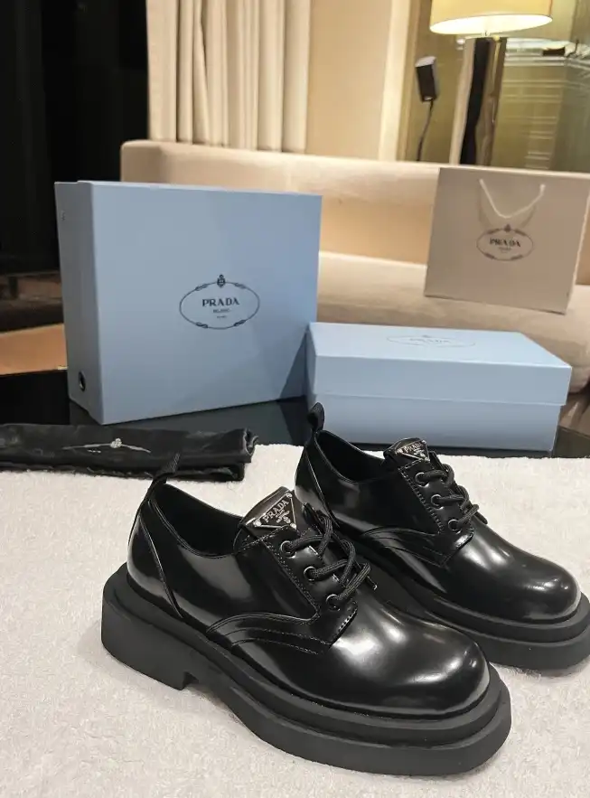 hype Prada Leather Shoes