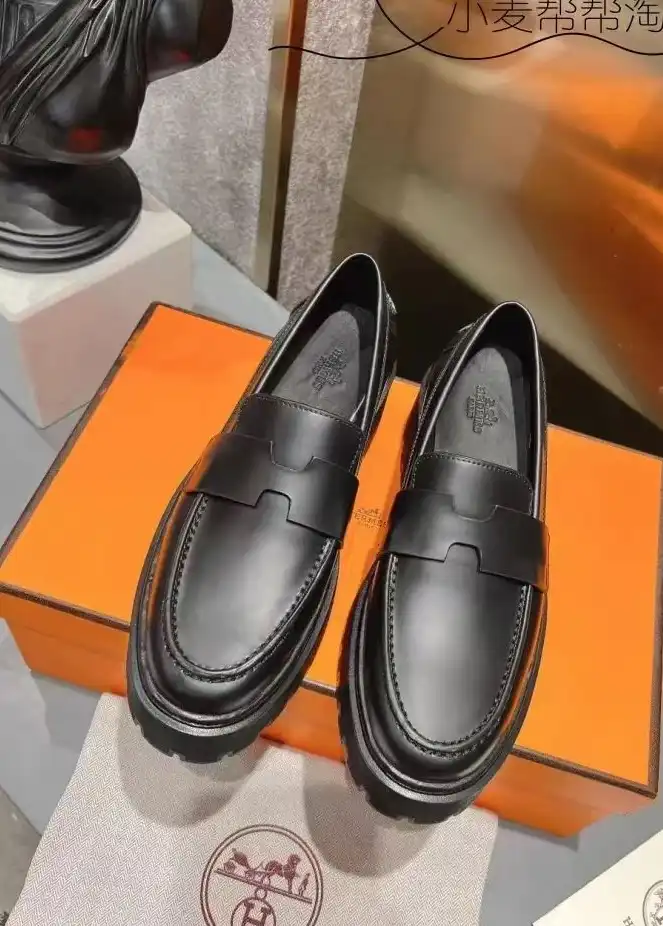 hype Hermes Leather Shoes