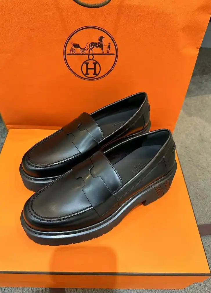 hype Hermes Leather Shoes