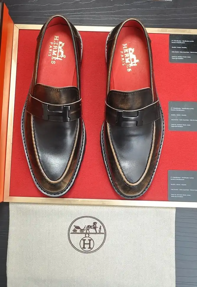 hype Hermes Leather Shoes