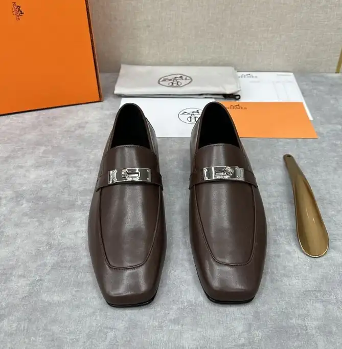 hype Hermes Leather Shoes