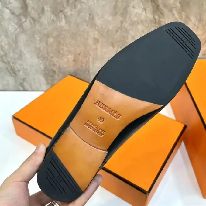 hype Hermes Leather Shoes