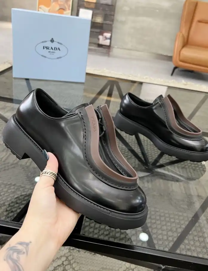 hype Prada Leather Shoes