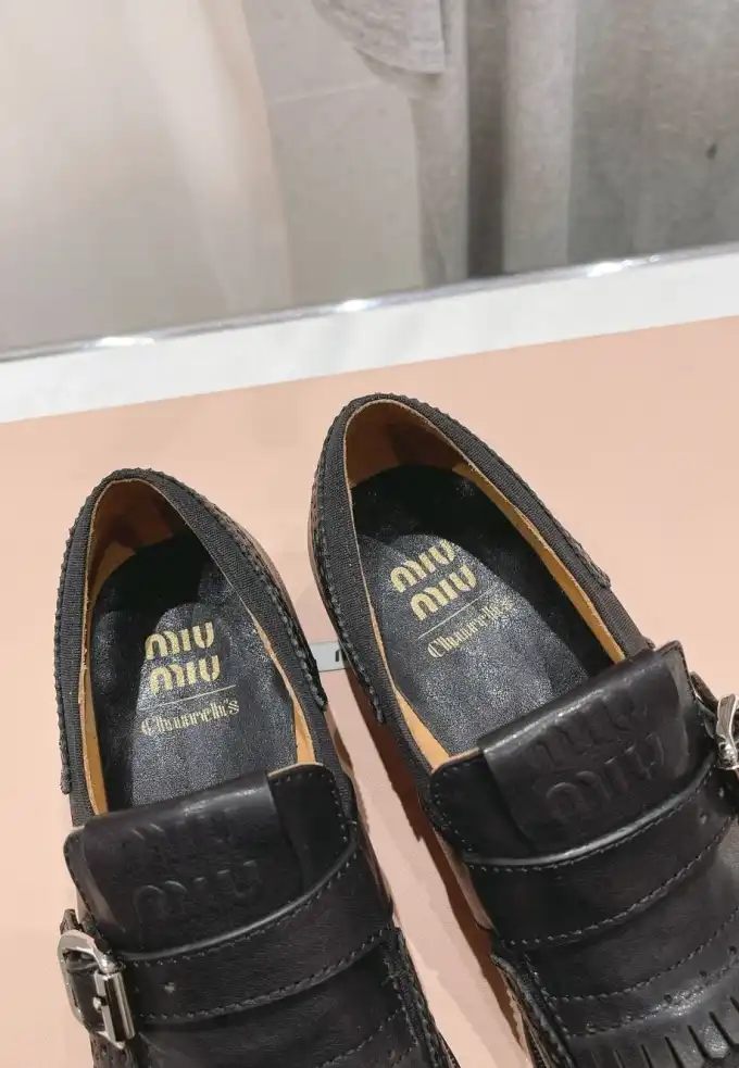 hype Miu Miu Leather Shoes