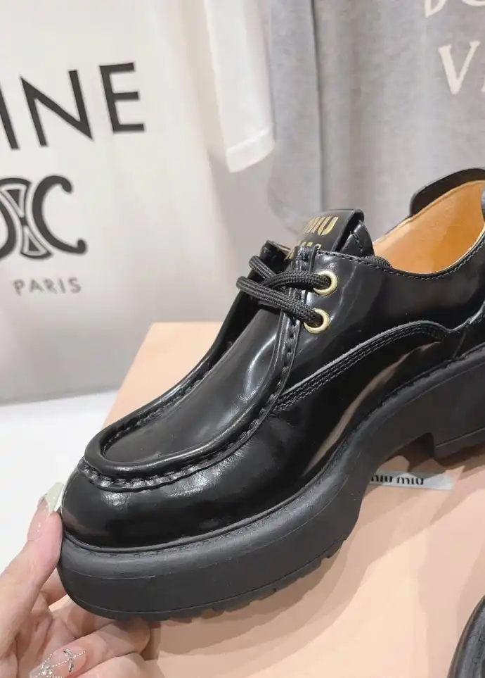 hype Miu Miu Leather Shoes