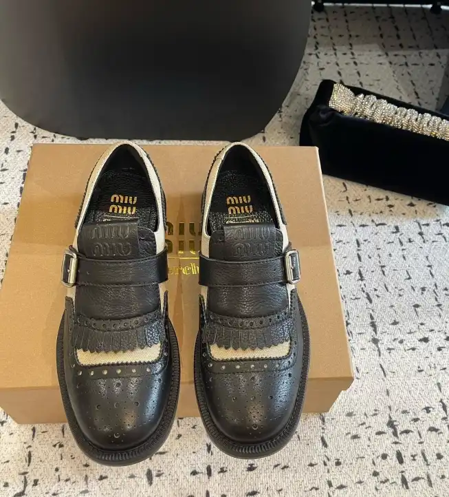 hype Miu Miu Leather Shoes