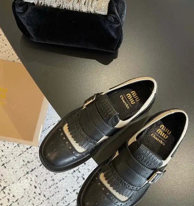 hype Miu Miu Leather Shoes