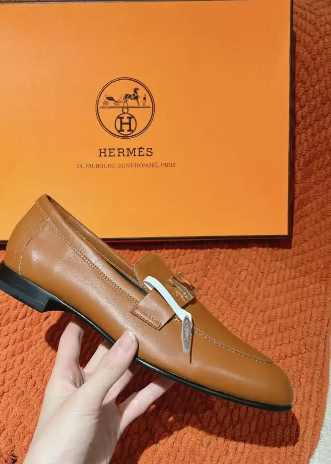 hype Hermes Leather Shoes