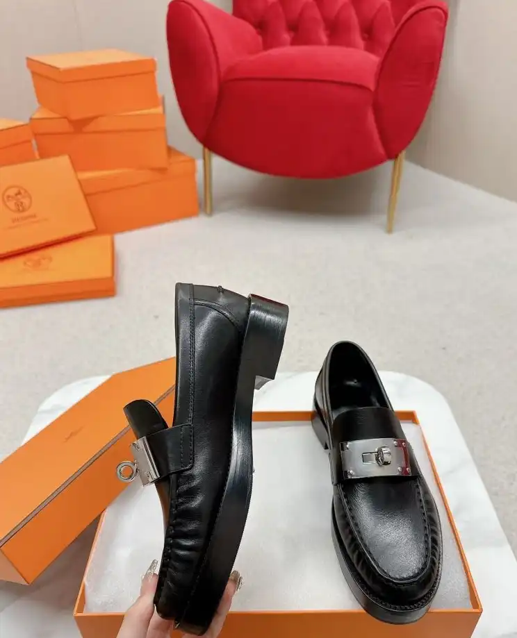 hype Hermes Leather Shoes