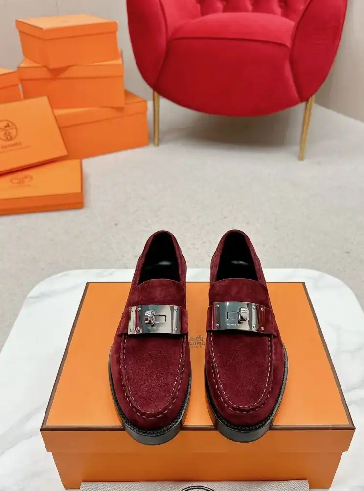 hype Hermes Leather Shoes