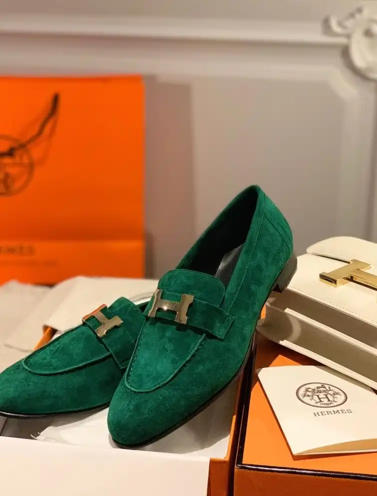 hype Hermes Leather Shoes