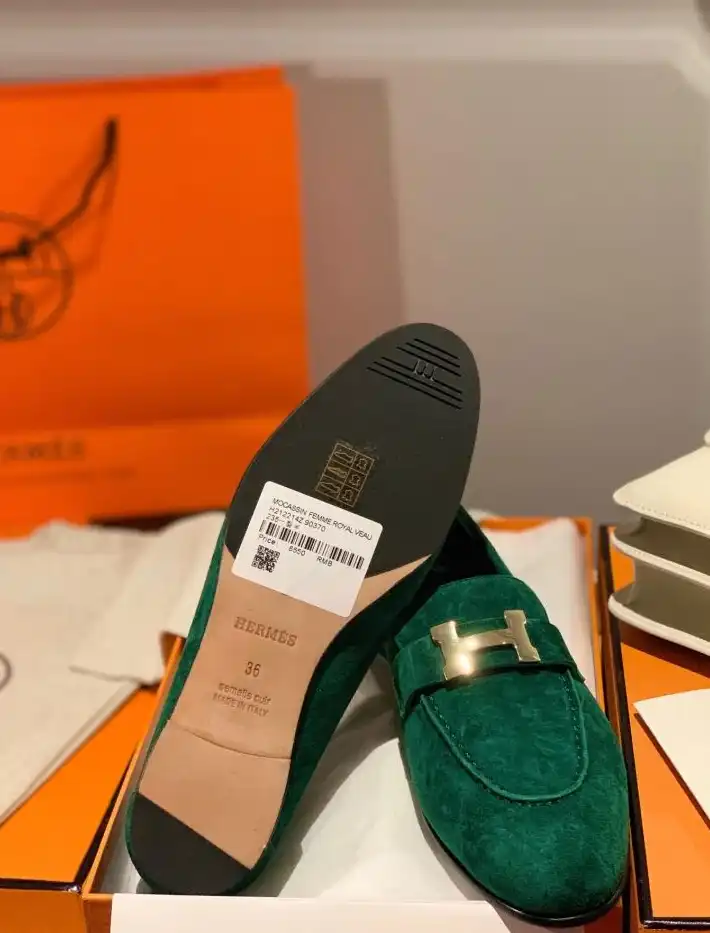 hype Hermes Leather Shoes