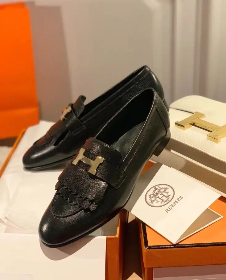 hype Hermes Leather Shoes