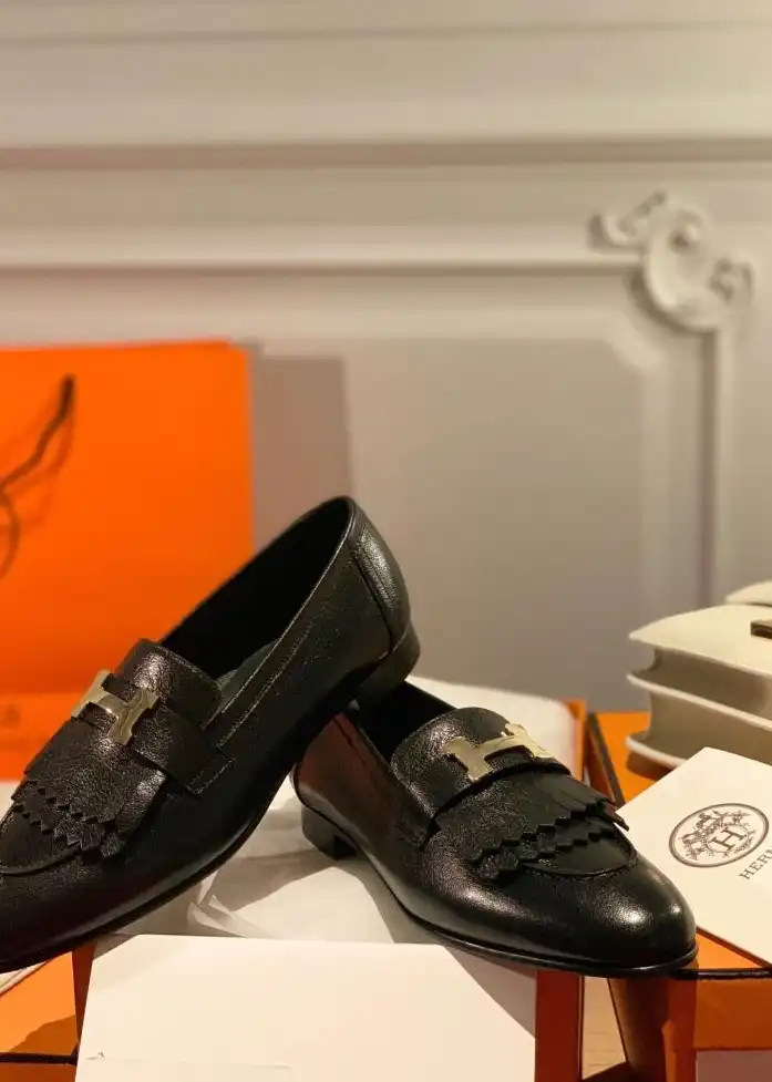 hype Hermes Leather Shoes