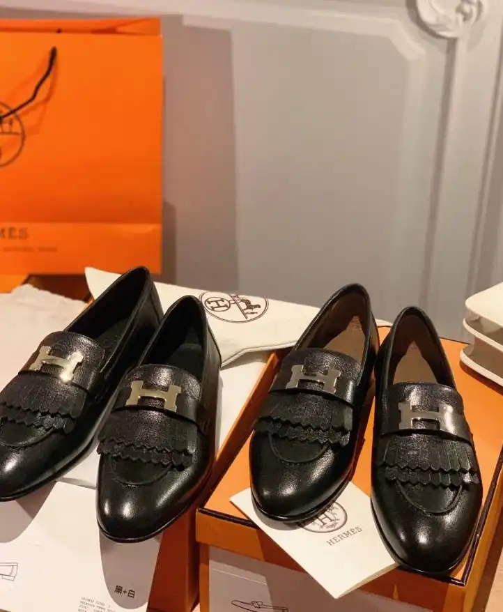 hype Hermes Leather Shoes