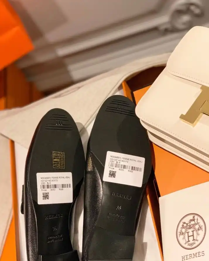 hype Hermes Leather Shoes