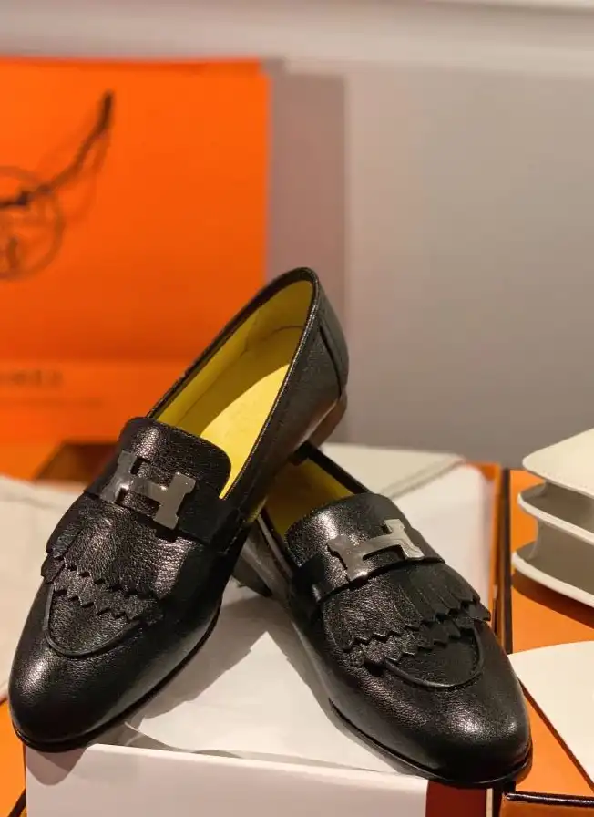 hype Hermes Leather Shoes