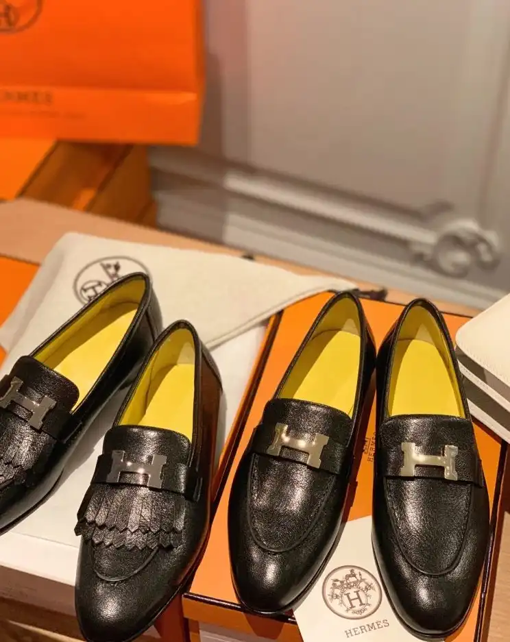 hype Hermes Leather Shoes