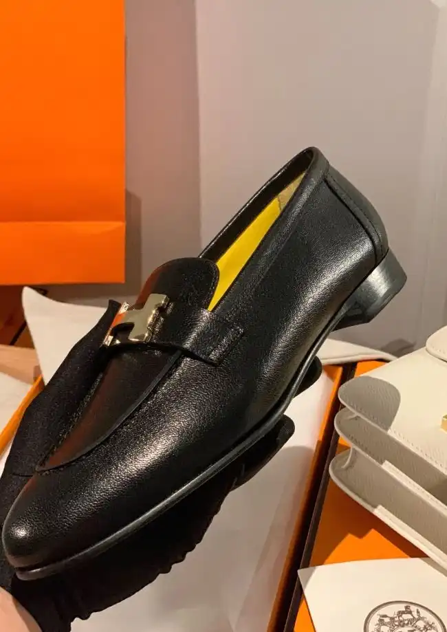 hype Hermes Leather Shoes