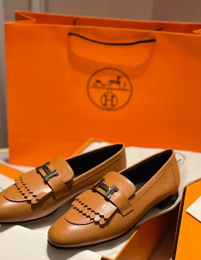 hype Hermes Leather Shoes