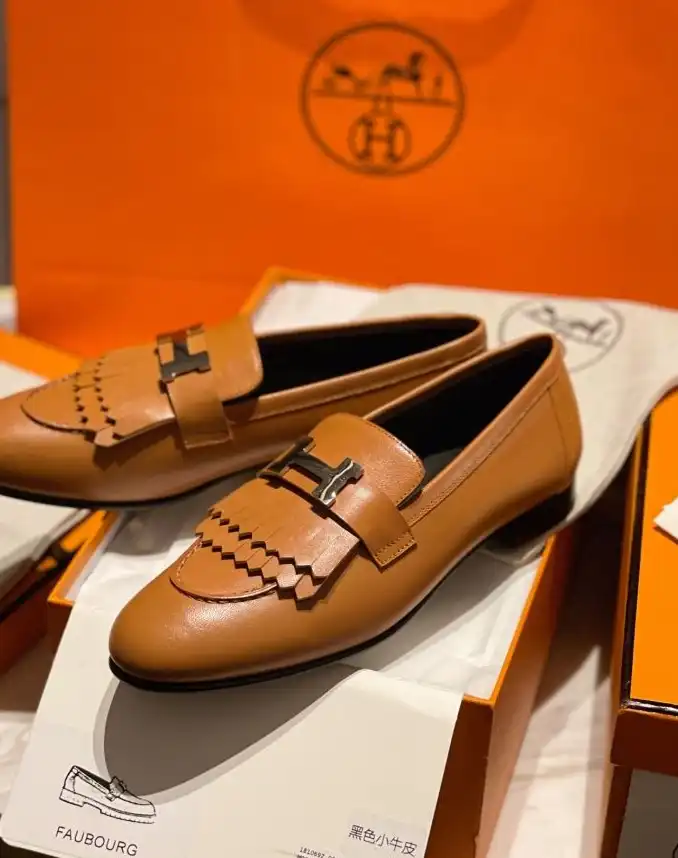 hype Hermes Leather Shoes