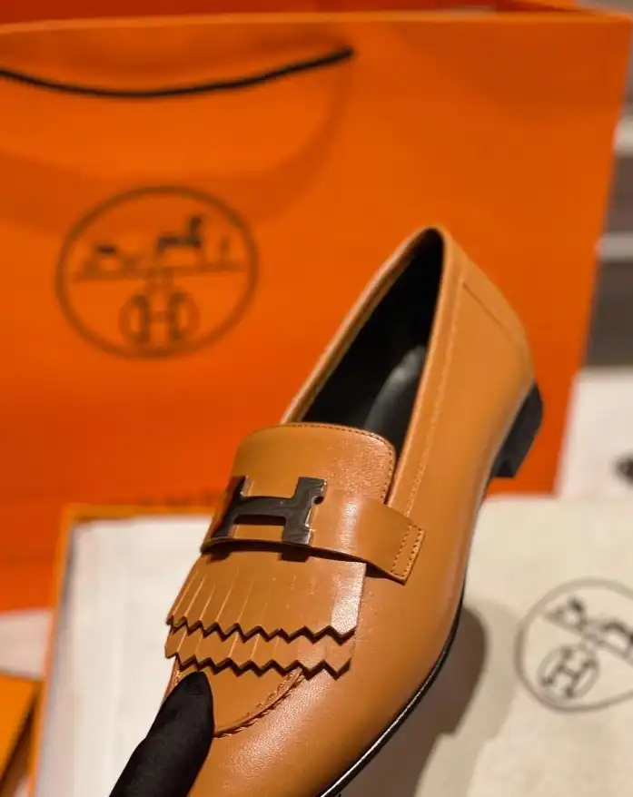 hype Hermes Leather Shoes