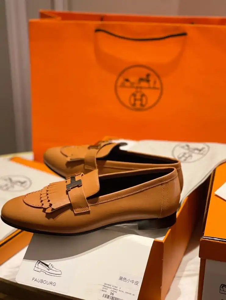 hype Hermes Leather Shoes