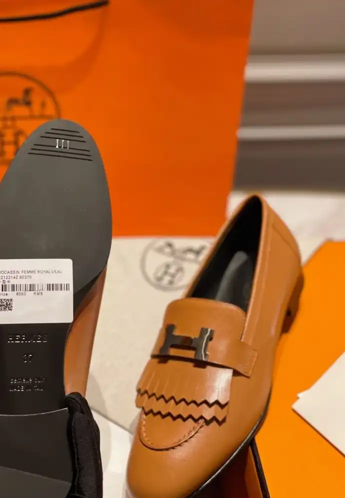 hype Hermes Leather Shoes