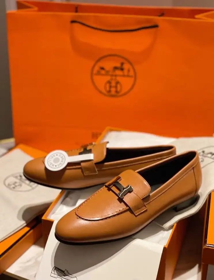 hype Hermes Leather Shoes