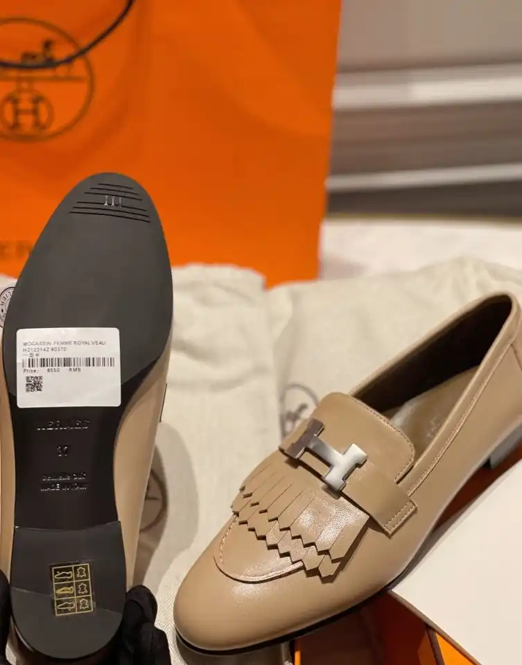 hype Hermes Leather Shoes