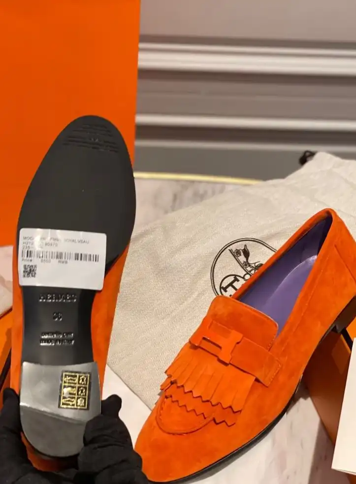 hype Hermes Leather Shoes