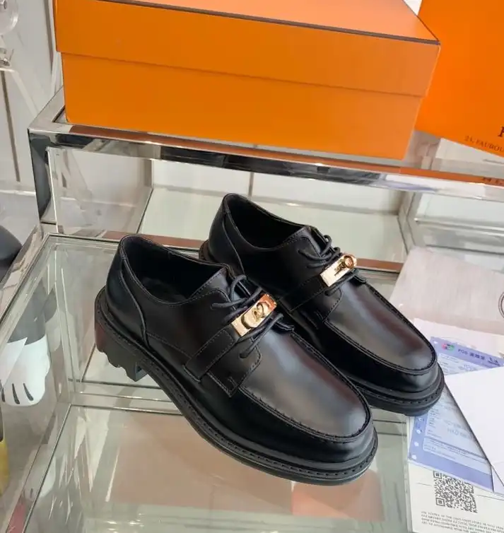 hype Hermes Leather Shoes