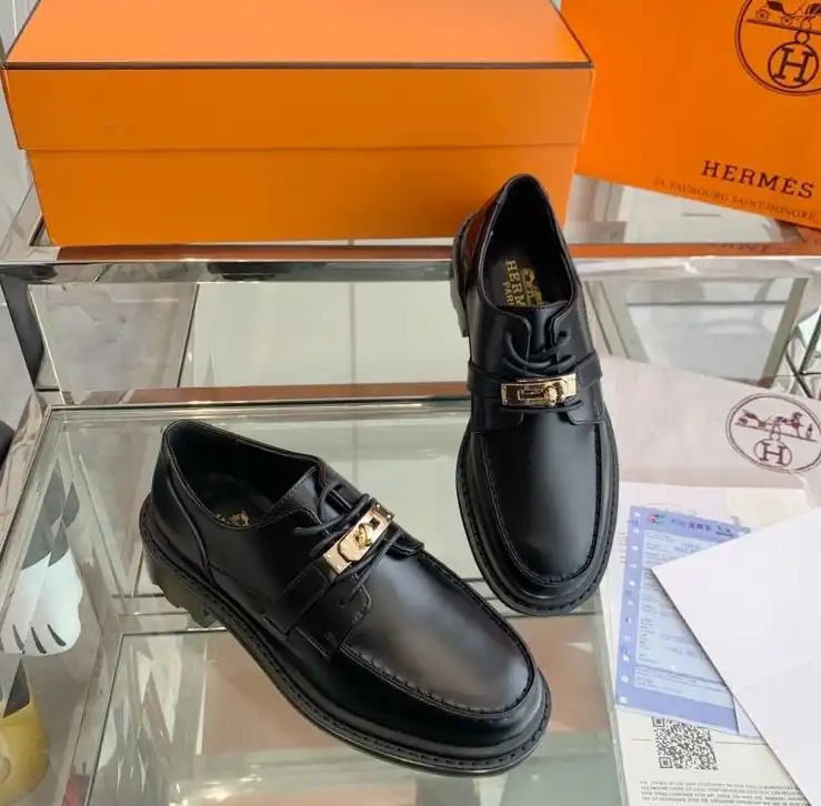 hype Hermes Leather Shoes