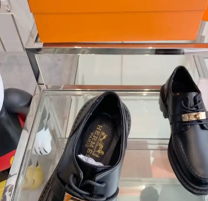 hype Hermes Leather Shoes