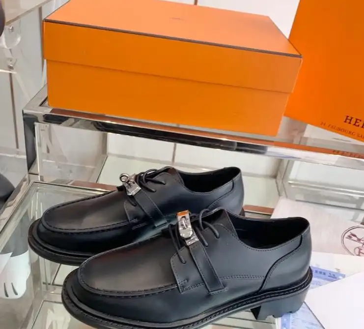 hype Hermes Leather Shoes