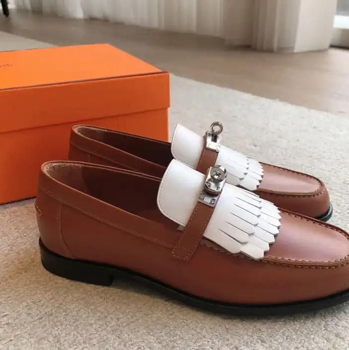 hype Hermes Leather Shoes