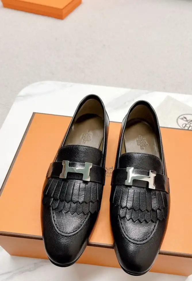 hype Hermes Leather Shoes