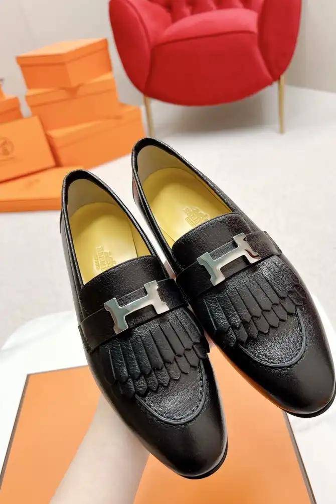 hype Hermes Leather Shoes